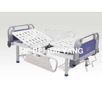 (A-77) Double-Function Manual Medical Bed with ABS Bed Head